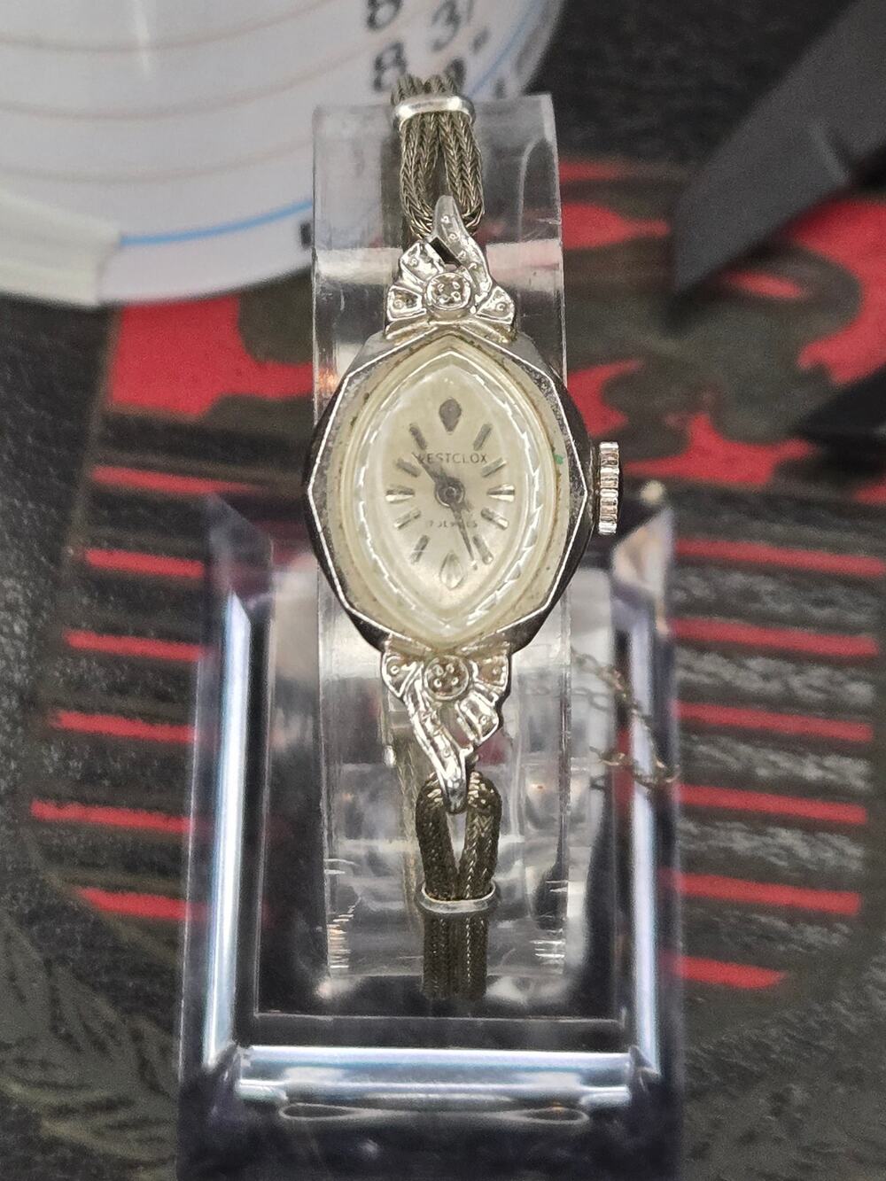 Vintage Westclox Ladies Mechanical Watch Silver Tone Art Deco
